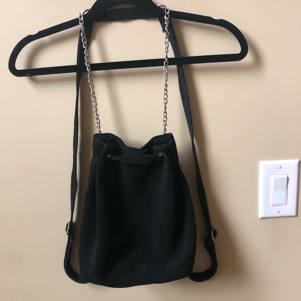 Urban outfitters black suede backpack